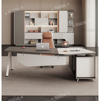 Escritorio Ejecutivo Moderno y Minimalista, Construcción en MDF, Muebles de Oficina de Diseño de Lujo para Directores y Jefes, Estética de Alta Gama