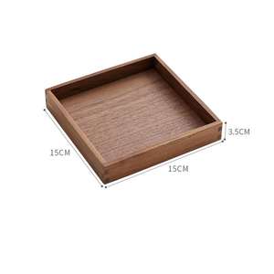 Plateau en bois de noyer noir de luxe, empilable, rectangulaire, carré, rustique, de haute qualité, en gros, pour les pâtes, les gâteaux, les plateaux à café - Product Image 6