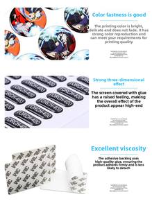 Autocollants époxy 3D personnalisés, feuilles d'autocollants en résine époxy découpées et imperméables, <span class=keywords><strong>collage</strong></span> de dessins animés, autocollants 3d - Product Image 6