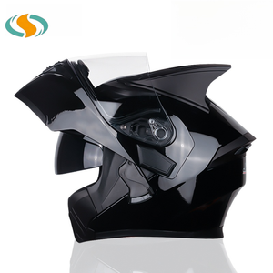 Casques de <span class=keywords><strong>moto</strong></span> modulaires multicolores avec cornes, <span class=keywords><strong>casque</strong></span> de motocross ABS rabattable, nouveau, garantie 1 an, visière transparente - Product Image 3