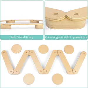 Chuangxin – meubles Montessori pour tout-petit, planche de faisceau d'équilibre pour enfants, jeu de pierres à marcher, planche en bois pour l'entraînement de l'équilibre des enfants - Product Image 2