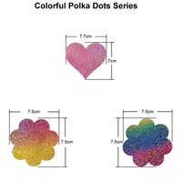Tissu multicolore en tissu Love Heart Shaped Jetable Stickers Tape Breast Petals Woman Colorful Dot Nipple Pasties