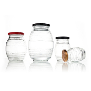 공장 생산 도매 다른 크기 100ml 250ml 500ml 1000ml 하이브/벌집 모양의 유리 꿀 항아리 - Product Image 6