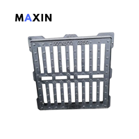Grille de caniveau en fonte ductile MAXIN MX100030 EN124 D400 certifiée CE, surface en bitume noir, sécurité routière, vente directe usine Chine