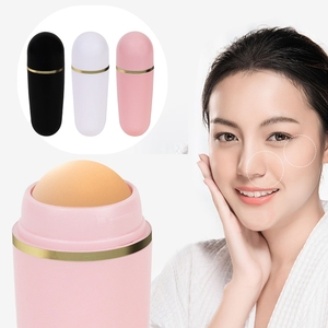 Face Roller Oil-absorbing Ball Volcanic Stone Reusable Facial Skincare Tool Replaceable NaturalStone 360 Rotatable Makeup Roller