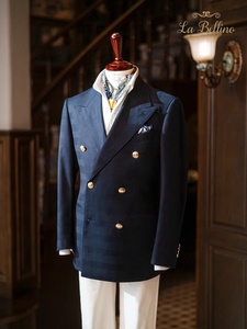 Élégant Costume d'Affaires Classique Homme Deux Pièces Croisé, Blazer en Viscose de Haute Qualité, Pantalon à Braguette Zippée, Style Formel - Product Image 2