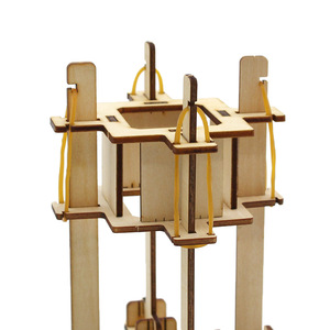 Wooden <b>DIY</b> Shock Absorber Model <b>Kit</b> For Kids Science Stem Education Toy Geometric Shape Manual Assembly 4-6 Years Old - Product Image 4