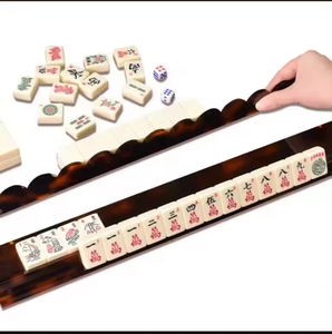 Regla de Mahjong Acrílica, Estilo Americano, Magnética, Transparente, Color Carey, Juego de 4 Piezas - Product Image 1