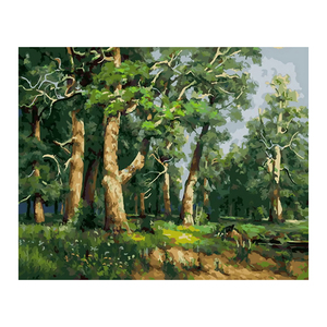 <span class=keywords><strong>Peinture</strong></span> par numéros sur toile avec cadre en bois, arbres paysagers, décoration de chambres - Product Image 1