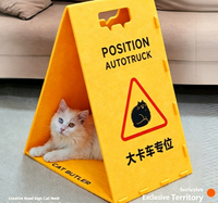 Lit-griffoir vertical pour chat, style panneau routier, en feutre résistant à l'usure et non-déchirable, mobilier et jouet pour chat