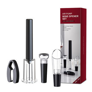 Logo personnalisable 4 pièces <span class=keywords><strong>a</strong></span>érateur verseur pompe à pression d'<span class=keywords><strong>air</strong></span> <span class=keywords><strong>tire</strong></span>-<span class=keywords><strong>bouchon</strong></span> ouvre-bouteille avec coupe-feuille Mini ouvre-bouteille ensemble - Product Image 1