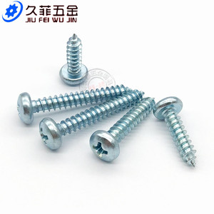 สกรูเกลียวปล่อยหัวจมยี่ห้อ Jiu Fei Wu Jin Phillips ขนาด M4.2 M4.8 เหล็กกล้าคาร์บอนเคลือบสังกะสีสีน้ำเงินขาว สำหรับงานโลหะ - Product Image 1