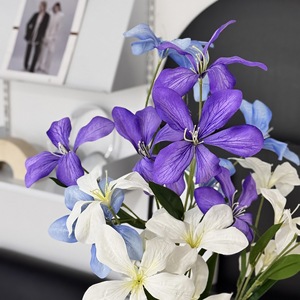 <b>Artificial</b> <b>Flowers</b> Flame Orchid Single Branch Silk High Simulation Wedding Home Decor - Product Image 4