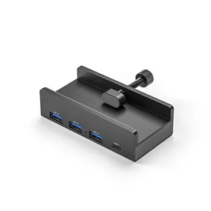 อลูมิเนียม 4 พอร์ต USB 3.0 คลิป-ประเภท HUB สําหรับเดสก์ท็อปแล็ปท็อปคลิปประเภทลวดSplitter 4 พอร์ต usb 3.0 hub