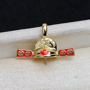 Pendentif en argent S925 pour femmes, déité de la richesse, 10-15 perles baroques, base creuse, accessoire de bijoux DIY, produit semi-fini 3979 - Product Image 2