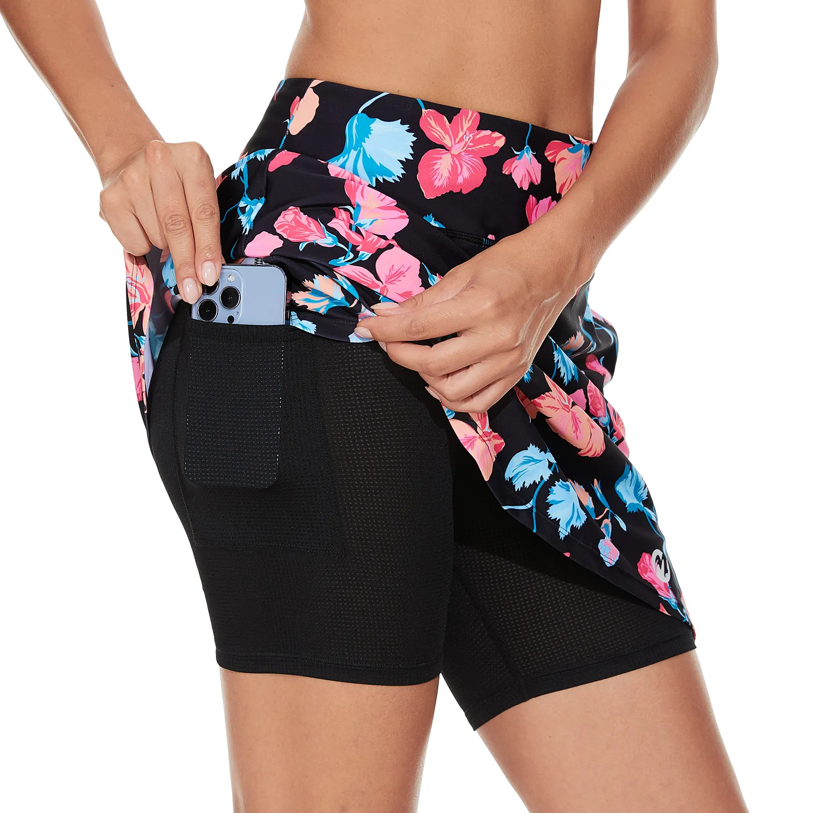 OPPO Printed Floral Sports Tennis Clothing Skirt Golf Skort with Pockets