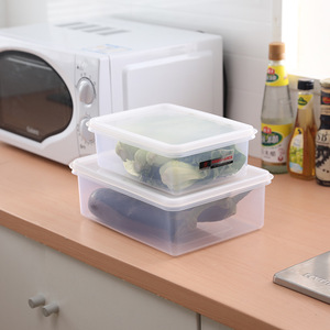 Boîte de rangement rectangulaire en plastique épais pour réfrigérateur avec couvercle à clip, compatible micro-ondes et congélateur, hermétique pour fruits et légumes - Product Image 2