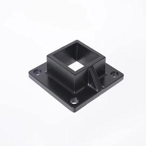 <span class=keywords><strong>Plange</strong></span> de poteau de montage au sol noir moderne en acier inoxydable robuste pour poteau de clôture carré de 2 "et garde-corps de pont - Product Image 1