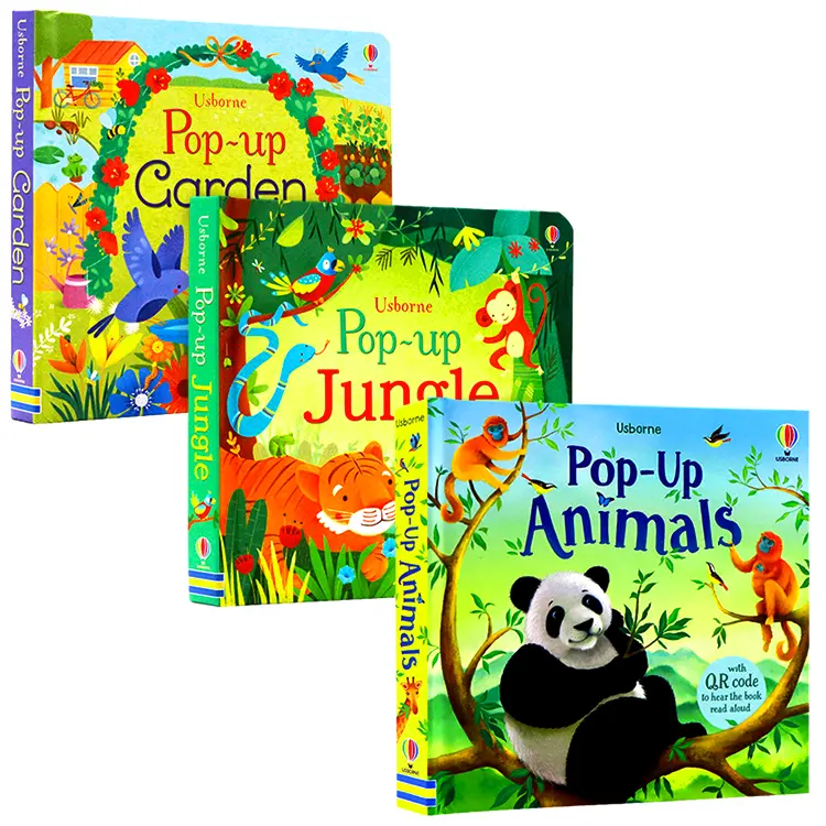 custom usborne english cartoon picture books childrens' English stories board book set printing