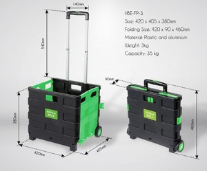 Carritos de Compra Plegables de Plástico con Ruedas para Supermercado, en Oferta - Product Image 2