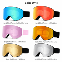 Masque de ski polarisé UV400 à lentille magnétique, double anti-buée, compatible casque, vue large 360°, monture bio, OEM