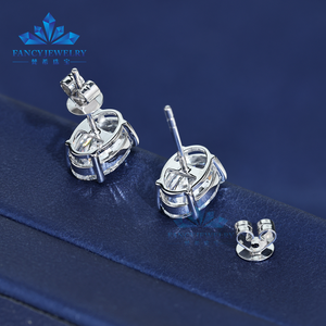 Joyería de lujo 14K 18K oro blanco 0,5-2 quilates HPHT CVD corte ovalado laboratorio cultivado diamante Stud pendiente Push Back con IGI GIA certificado - Product Image 3