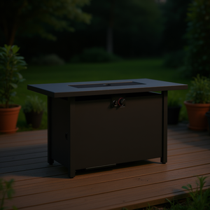 Mesa de Fogata Moderna para Exteriores, 25 cm de Alto x 42 cm de Ancho, de Acero, con Quemador de Gas Propano, para Decoración de Jardín - Product Image 2