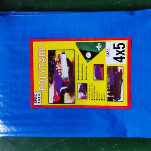 Bâche en tissu tissé HDPE unie imperméable pour camping, bâche de protection pour tentes, bassins à poissons, camions – Bleu, Argent, Olive - Product Image 5