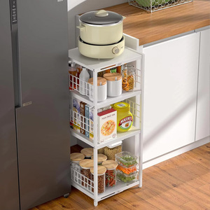 Modern 4-Tier Expandable Slim Rolling Wire Waterproof Eco-Friendly Bathroom Organizer Freestanding <strong>Narrow</strong> Space Saving Shelf - Product Image 2