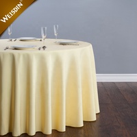 Nappe ronde de luxe 132 cm en polyester blanc pour mariage, nappe ronde premium 120 pouces pour restaurant, 100 % polyester uni