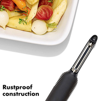 Keuken 3-in-1 draaibare schilmes voor scherp roestvrijstalen mes, vaatwasmachinebestendig, voor groenten, fruit, appel, wortel, komkommer, plakjes I&Y