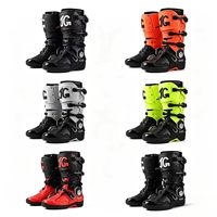 Bottes de moto hautes réglables à quatre boucles, cheville flexible à double axe, semelle extérieure en caoutchouc durable antidérapante, Enduro