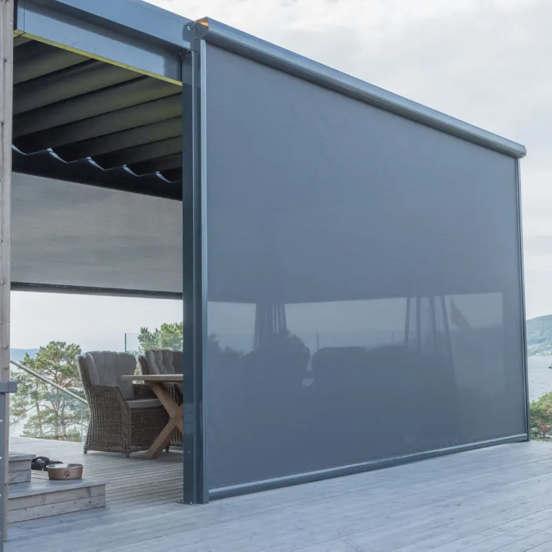 Moderne Aluminium Pergola Gordijnen Outdoor Zip Screen Gemotoriseerde Rolgordijnen Voor