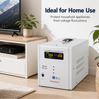 Stabilisateur de tension monophasé Powerhero 5000VA avec affichage numérique, large plage d'entrée 80-260V, ventilateur de refroidissement intégré, régulateur AC 97%