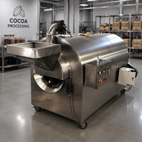 Tostador Rotatorio Continuo Comercial de Tambor de Acero Inoxidable para Cacao y Nueces, Equipo de Tostado para Línea de Procesamiento de Granos de Café y Anacardos