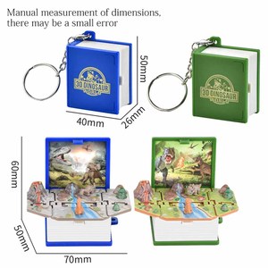 Porte-clés de scène de livre pop-up pliant 3d Créatif Pliant <span class=keywords><strong>Dinosaure</strong></span> Monde Livre Pendentif Bouton Ejection Château Livre Ornement Suspendu - Product Image 6