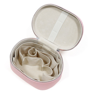 Organisateur de <span class=keywords><strong>maquillage</strong></span> en cuir PU <span class=keywords><strong>à</strong></span> motif galet pour femme, trousse de toilette de voyage avec poignée, séparateurs amovibles cylindriques, étui de rangement - Product Image 5