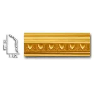 Banruo Ornate Gold Egg and Dart Design PS Polystyrene Crown Molding Picture Frame Molding