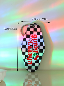 benutzerdefinierter leerer schlüsselanhänger bedruckter motel-schlüsselanhänger personalisierter hotel-acryl-schlüsselanhänger - Product Image 3