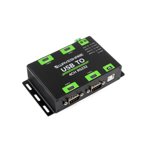 Industrial Isolated USB to 4-Ch RS232 Converter, USB to Serial Adapter, Original FT4232HL Chip, Multi-OS Compatible