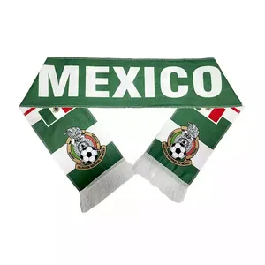 Bufanda de equipo nacional de fútbol con logotipo personalizado, bandera, bandera de México, ventilador de fútbol