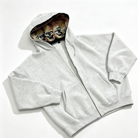 Sweat à capuche zippé intégral en polaire épaisse pour homme, anti-boulochage, en coton/fibre de bambou, personnalisable OEM