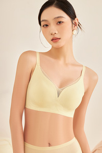 <span class=keywords><strong>Sujetador</strong></span> de malla de seda de alta calidad con cuello en V, conjunto de Bragas para mujer, cómodo, sin costuras, de talla grande, Push-Up, de tiro bajo, Hipster Jelly Bra para mujer - Product Image 4