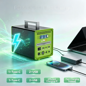 Certified Portable LiFePO4 Solar Power Station with Car Compatibility Iron 300W-600W Fast Charging 2-Year Warranty - Product Image 1