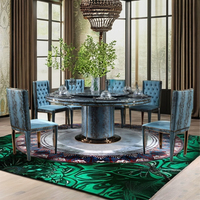 Table à manger nordique de luxe dessus en marbre design italien haut de gamme motif python cuir moderne meubles de maison fabricant d'acier