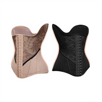 Faja Corsé Reductora de Cintura con 25 Varillas, Control Abdominal, Transpirable, Malla de Nylon, Protección Profesional para Deporte y Fitness, para Hombres y Mujeres