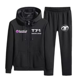 Venta caliente JC Chaquetas y pantalones cálidos de invierno de alta calidad para hombres Sudadera con capucha con pantalones de terciopelo Manta con capucha bordada para niños - Product Image 5