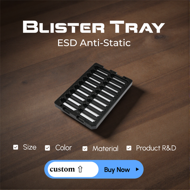 Customized ESD Blister Tray Vacuum Forming ABS Plastic IC Shipping Tray For Automotive Electronic Components