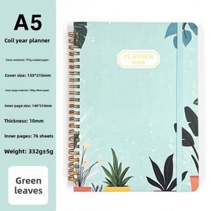 In Stock 2026 New Cross-Border Planner High-Value Schedule Book Floral Spiral <b>A5</b> Strap Notebook - Product Image 6