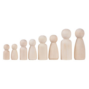 Set di 20 Bambole in Legno di Acacia (35-75mm), Figure in Legno Non Dipinte per Lavoretti Creativi Fai-da-Te per Bambini, Vendita all'Ingrosso - Product Image 4